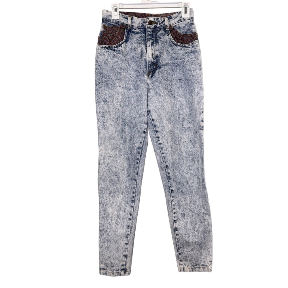 Vintage CAP FERRAT Women's Acid Wash Blue Jeans‎ Tapered Mom Jeans